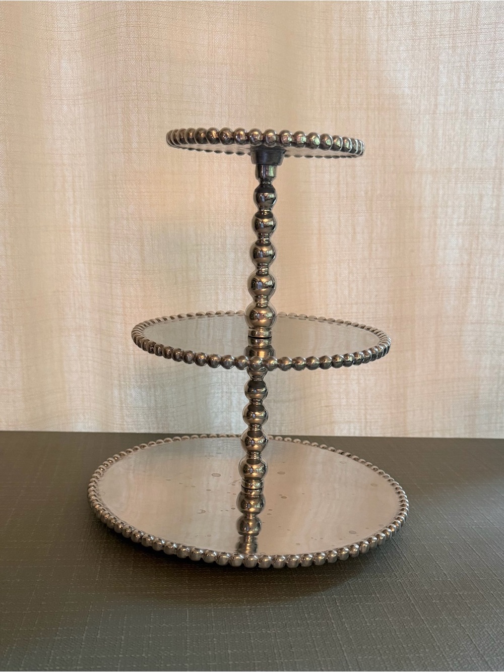 Mariposa Pearled 3-Tier Cupcake Dessert Server + Storage Bag